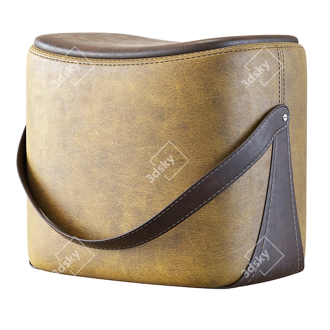 Modern Faux Leather Ottoman Pouf 3D model image 4
