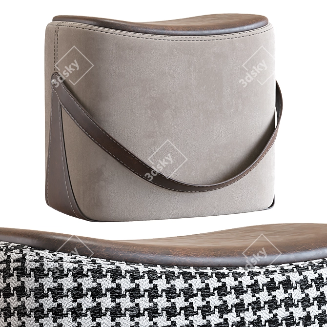 Modern Faux Leather Ottoman Pouf 3D model image 6