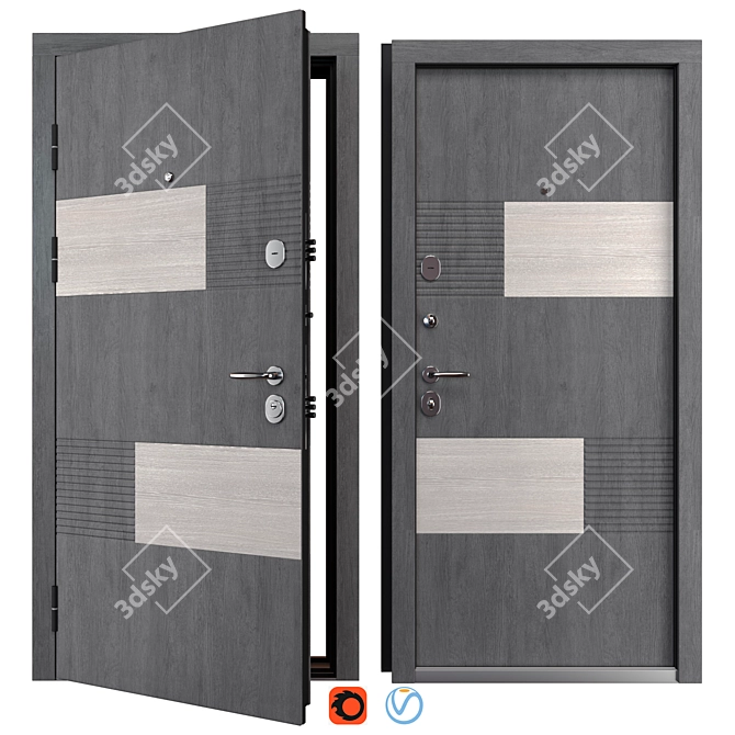 Metal Entrance Door Pinta (Bear) 3D model image 1