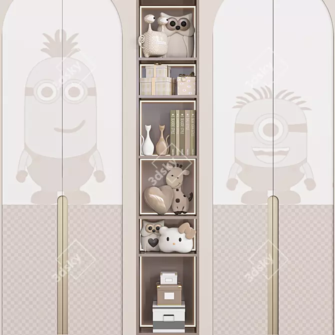 Children's Wardrobe and Toy Closet 3D model image 2