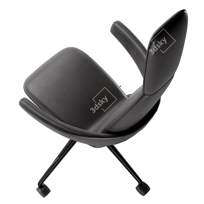 Modern Swivel Easy Chair: Poppe 3D model image 5