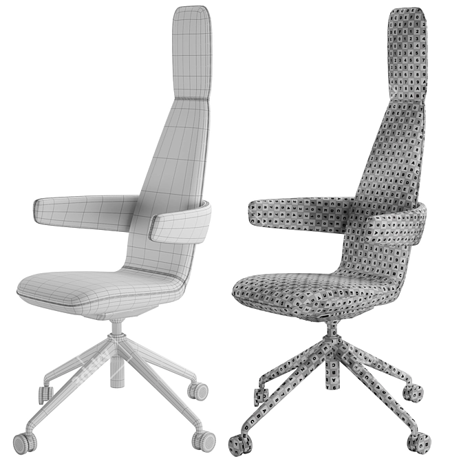 Modern Swivel Easy Chair: Poppe 3D model image 7
