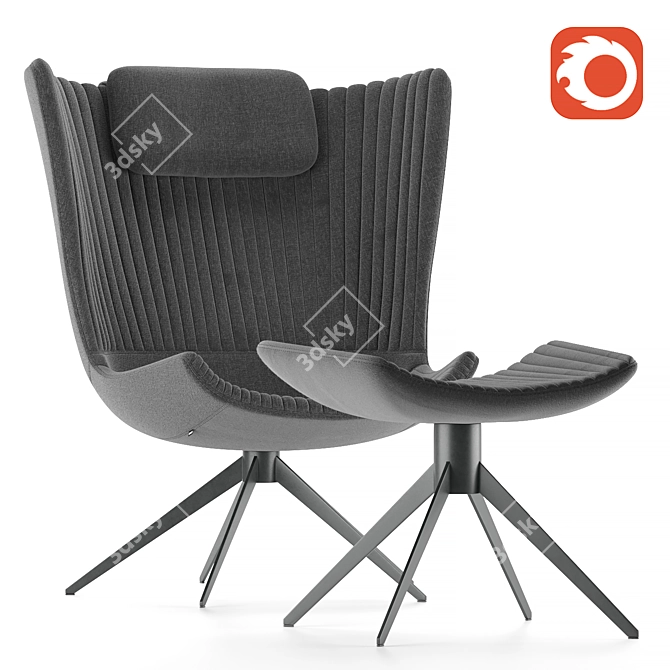 Elegant Colibri Dining Chair 3D model image 1