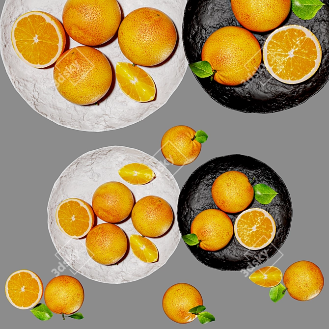 Minimalist Orange Plate Artistry 3D model image 7