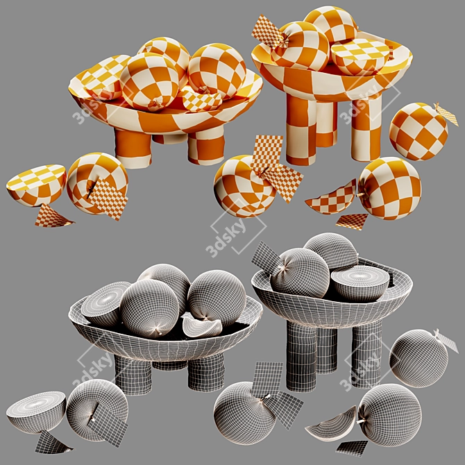 Minimalist Orange Plate Artistry 3D model image 13