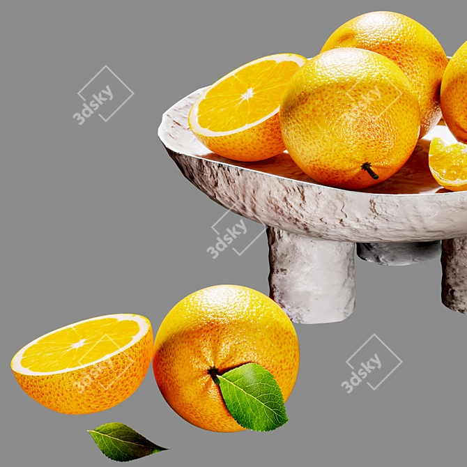 Minimalist Orange Plate Artistry 3D model image 14