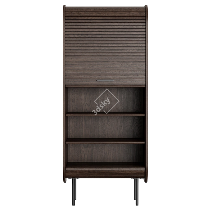 Modern Oak Buffet Cabinet Glide 3D model image 2