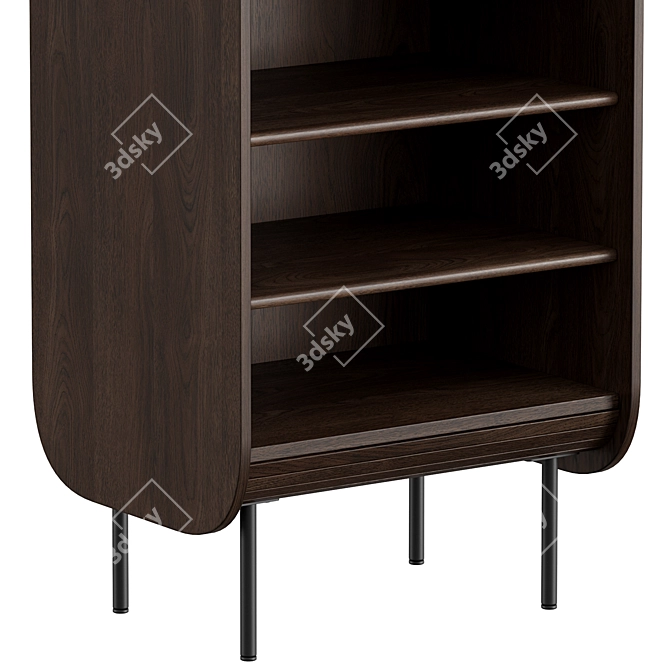 Modern Oak Buffet Cabinet Glide 3D model image 4