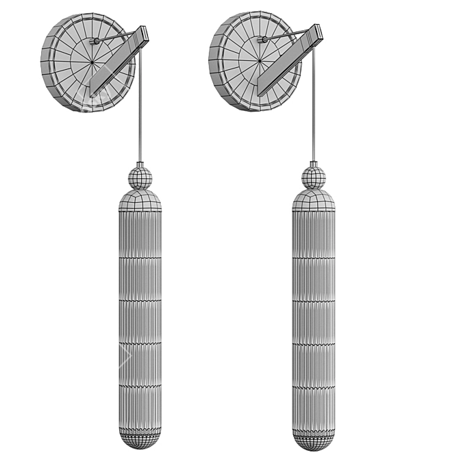 Glass Relief Wall Lamp: LEINO 3D model image 2