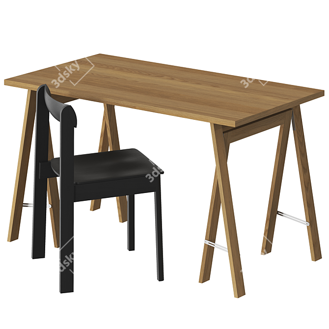 Nordic Linear Table Set 3D model image 1