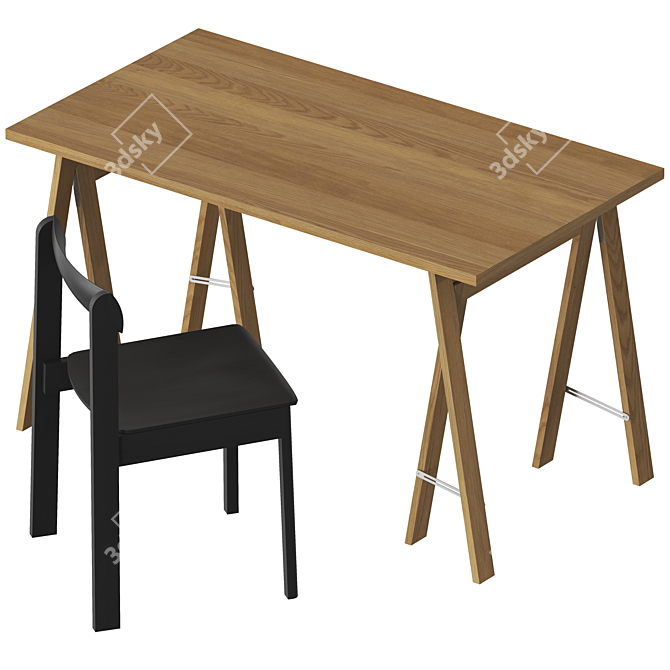 Nordic Linear Table Set 3D model image 2