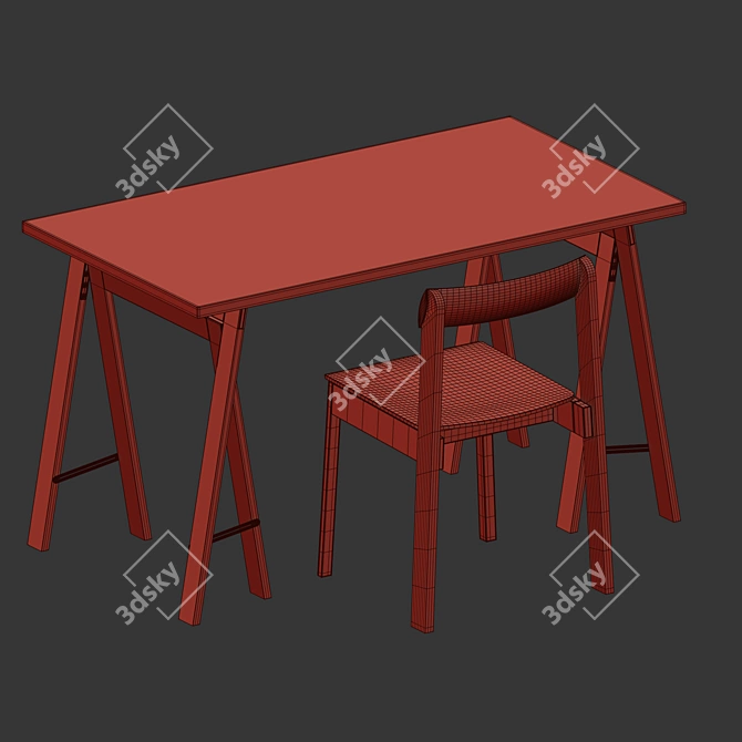 Nordic Linear Table Set 3D model image 4