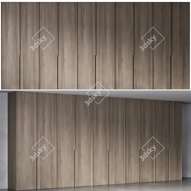 Minimalist Wardrobe Design 3D Model 3D model image 1