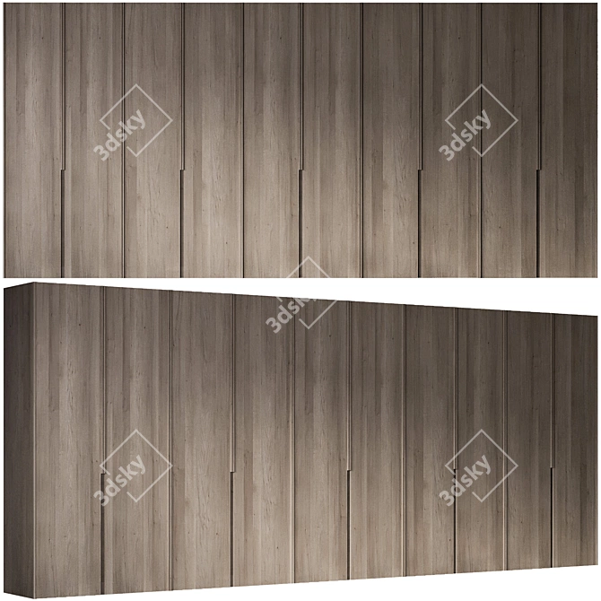 Minimalist Wardrobe Design 3D Model 3D model image 2