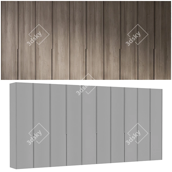 Minimalist Wardrobe Design 3D Model 3D model image 5