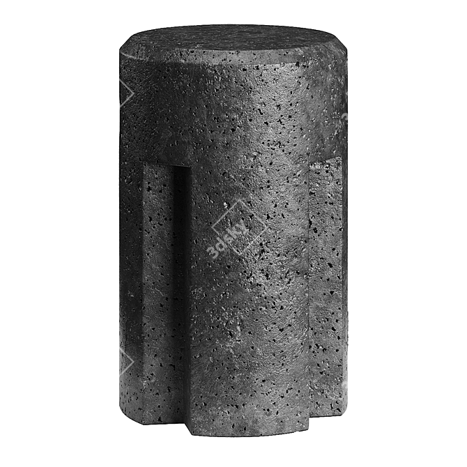 Sculpted Travertine Counter Stool 3D model image 4