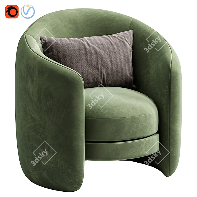 Fernie Chair: Contemporary Elegance & Comfort 3D model image 3