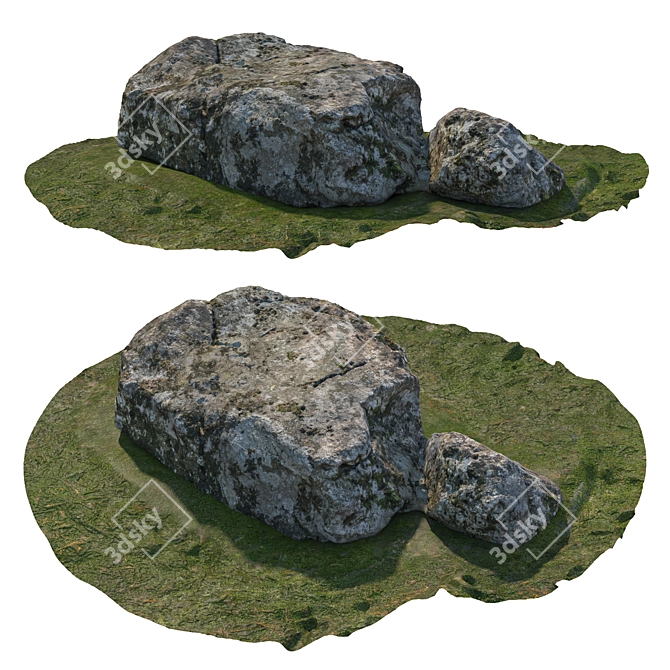 Landscape Stone Set with Textures 3D model image 1