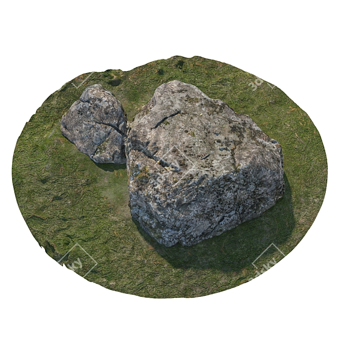 Landscape Stone Set with Textures 3D model image 4