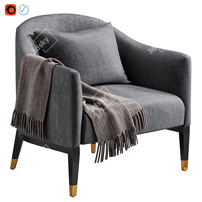 Contemporary Armchair Shiprok by Cazarina 3D model image 4