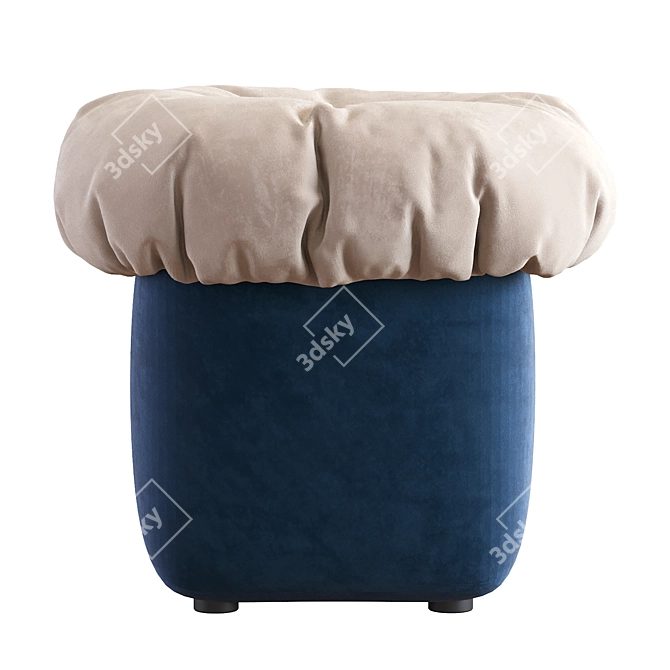 Modern Tufted Cotton Ottoman Pouf 3D model image 3