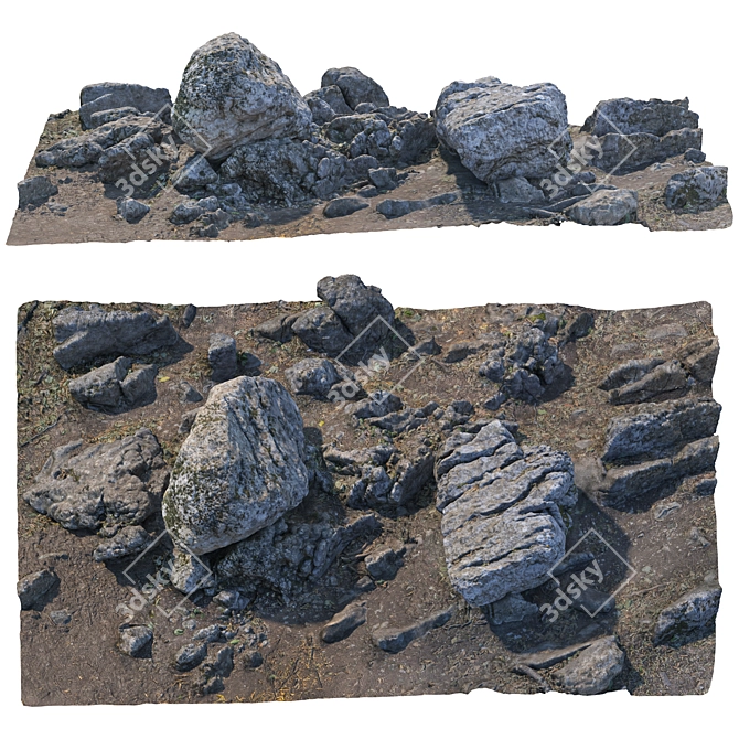 Rocky Cliff Terrain Model 3D model image 1