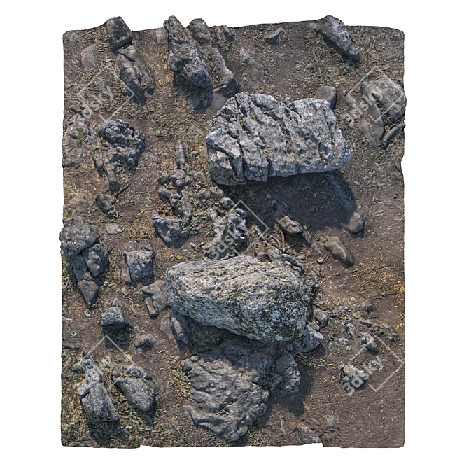 Rocky Cliff Terrain Model 3D model image 3