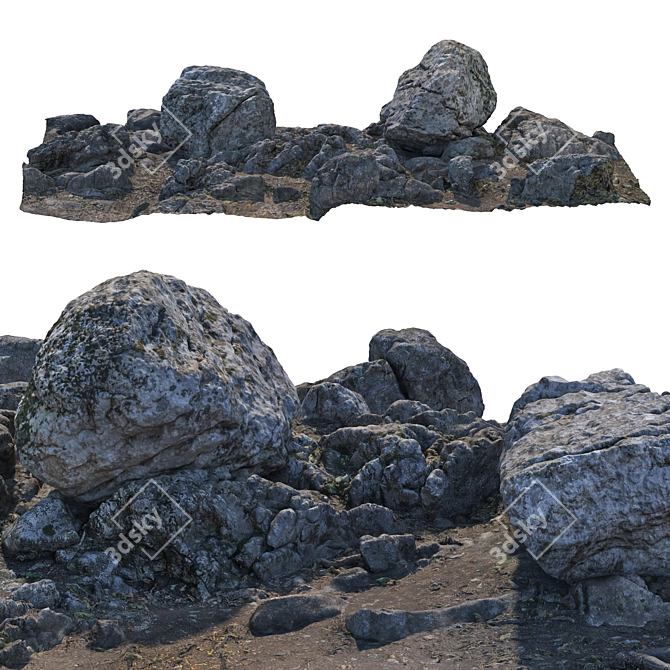 Rocky Cliff Terrain Model 3D model image 4