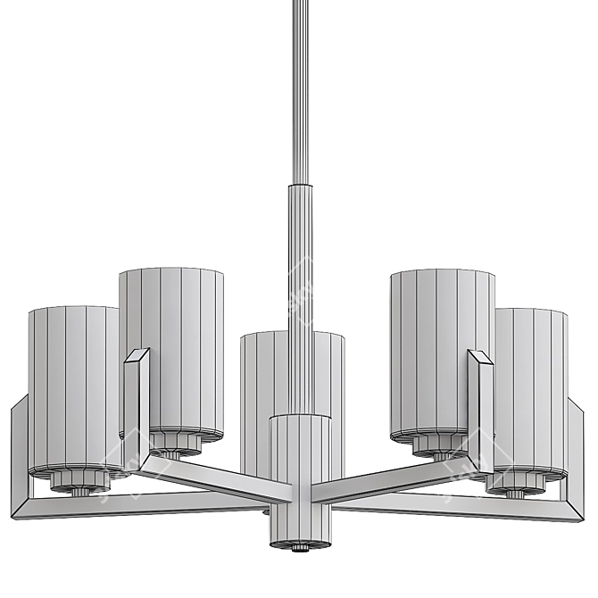 Classic Frosted Glass Chandelier Model 3D model image 3