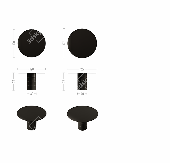 Modern Clinker Dining Tables Transformation 3D model image 4