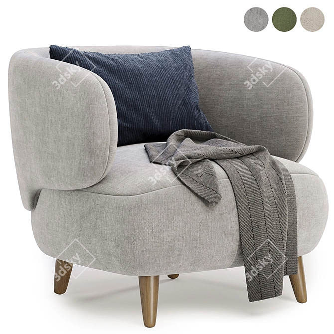 Cozy Luisa Fleece Armchair 3D model image 3