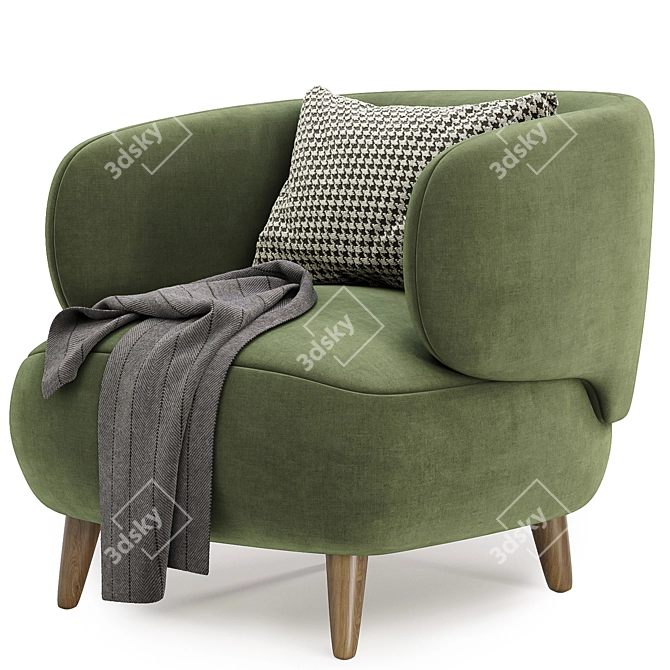 Cozy Luisa Fleece Armchair 3D model image 4