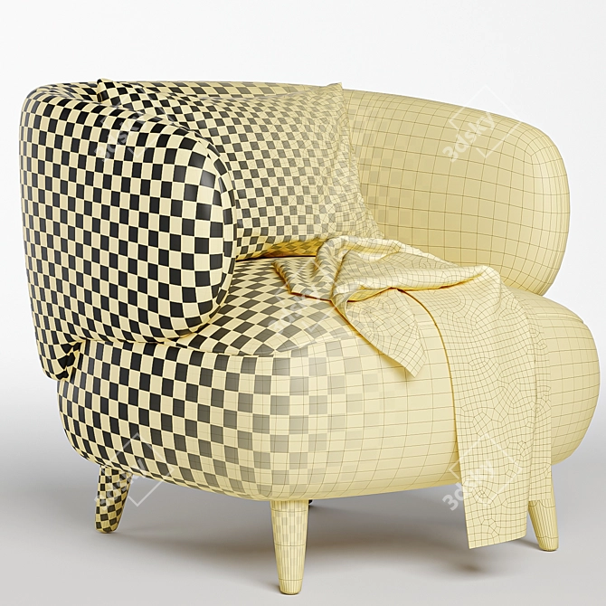 Cozy Luisa Fleece Armchair 3D model image 6