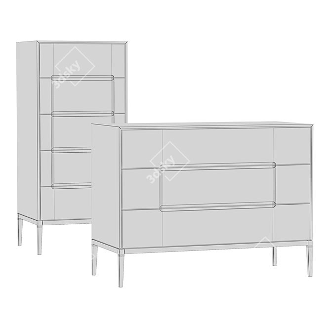 Contemporary Gala Bedroom Furniture Collection 3D model image 6
