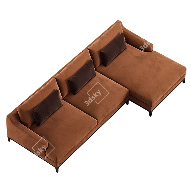 REY Sofaclub Modern Corner Sofa 3D model image 4
