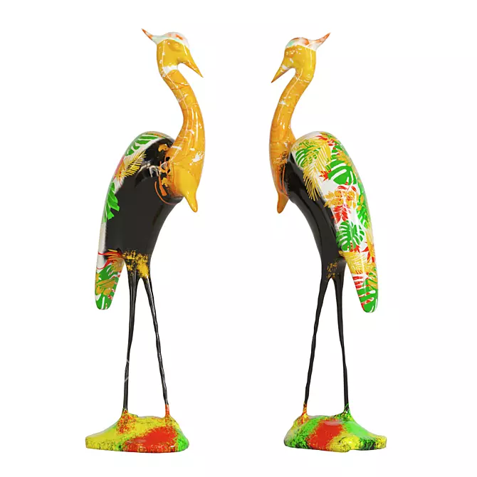 Heron Yellow Deco Figurine by Kare Design 3D model image 1