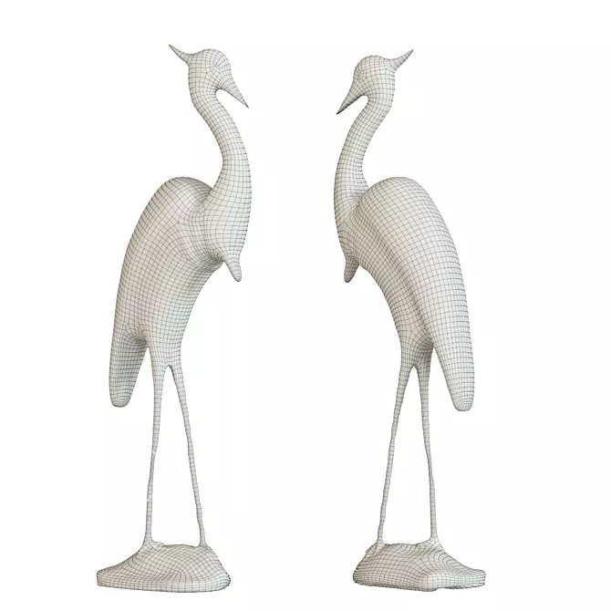 Heron Yellow Deco Figurine by Kare Design 3D model image 2