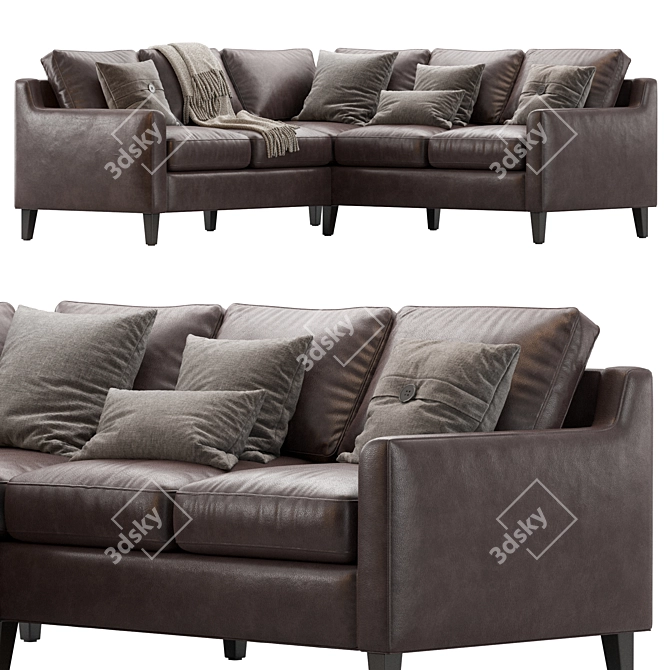 Contemporary Beverly Upholstered L Sectional 3D model image 3