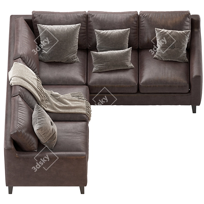 Contemporary Beverly Upholstered L Sectional 3D model image 4