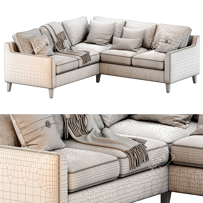 Contemporary Beverly Upholstered L Sectional 3D model image 7