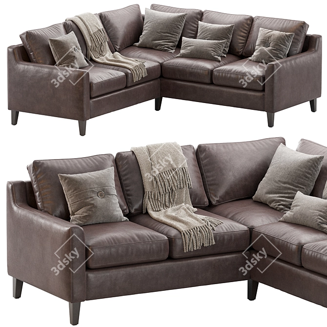 Contemporary Beverly Upholstered L Sectional 3D model image 8