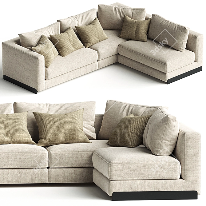 Rendez Vous Modern Sectional Sofa 3D model image 1