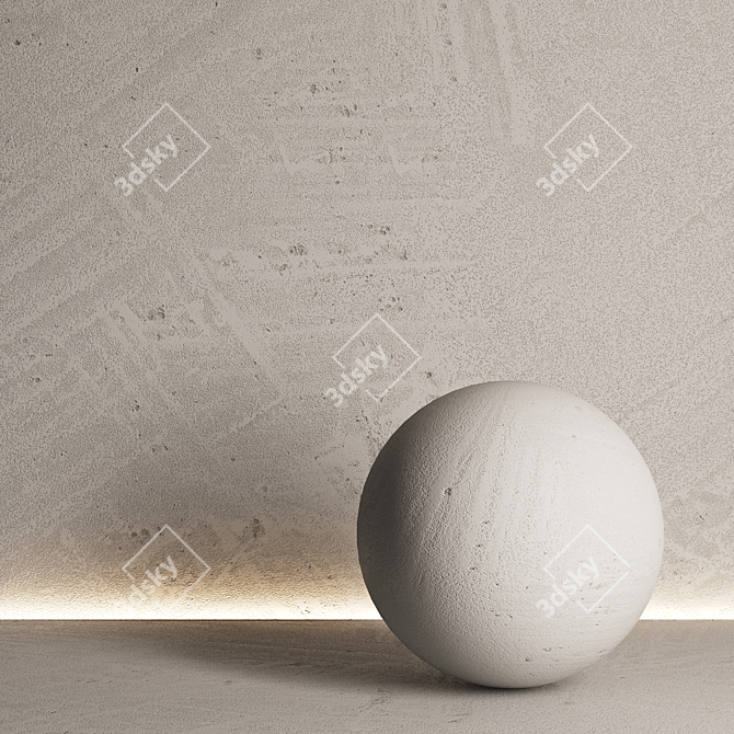 Seamless Decorative Plaster Kit 3D model image 2
