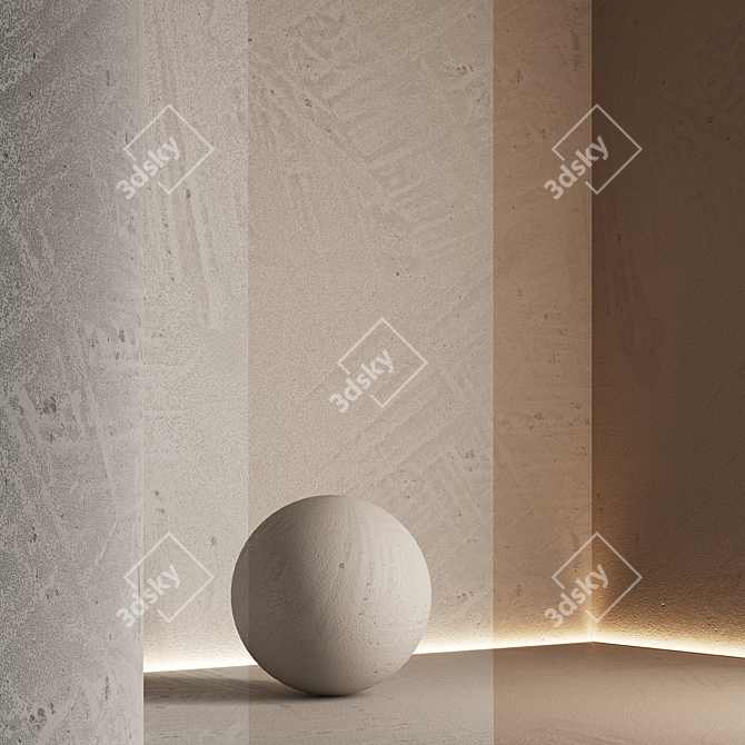 Seamless Decorative Plaster Kit 3D model image 3