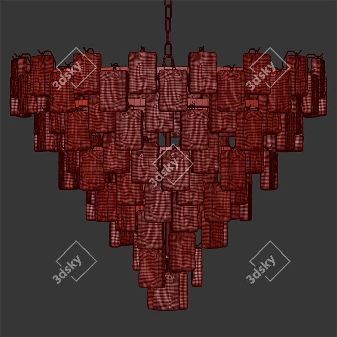 Venetian Glass Murano Chandelier. 3D model image 3