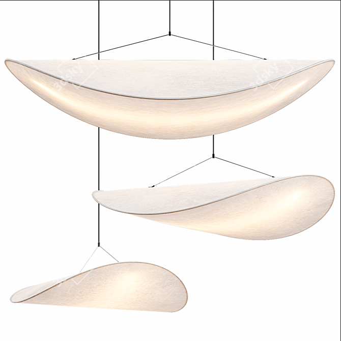 Sleek Contemporary Tense Pendant Lamp 3D model image 1