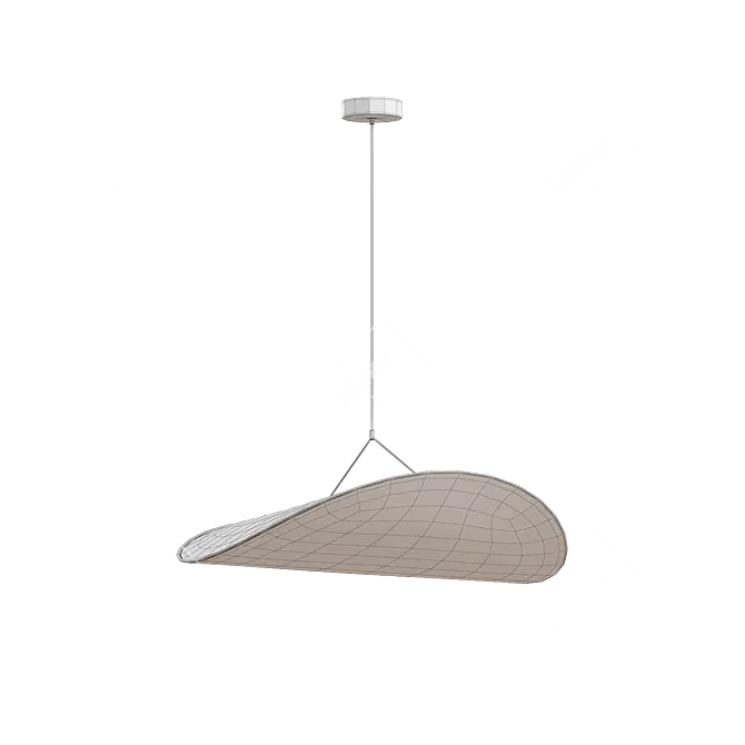Sleek Contemporary Tense Pendant Lamp 3D model image 2