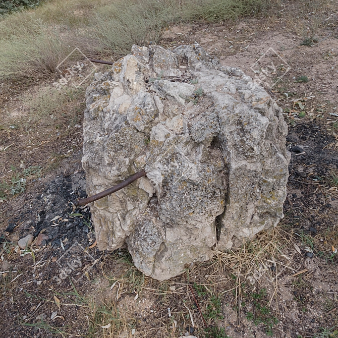 Damaged Concrete Block with Reinforcement 3D model image 7