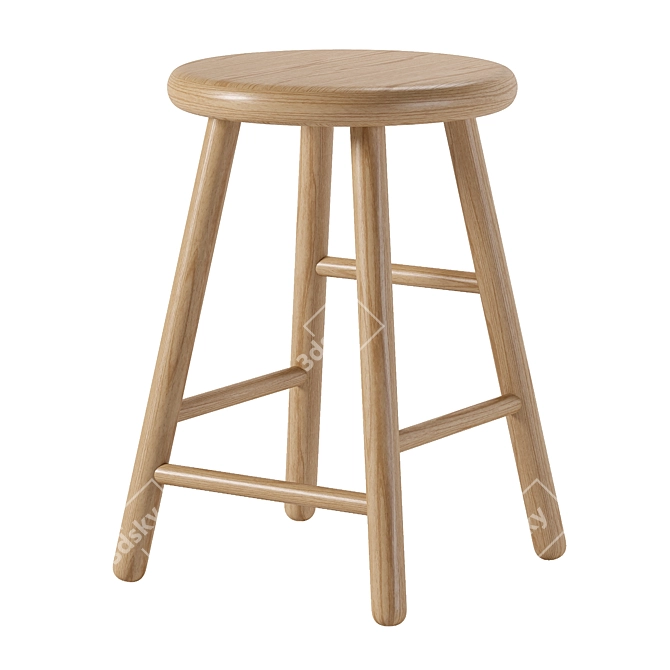 Scandi Style Moto Stool 3D model image 1