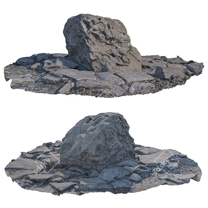 Landscaping Stone Set 83 3D model image 2